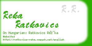 reka ratkovics business card